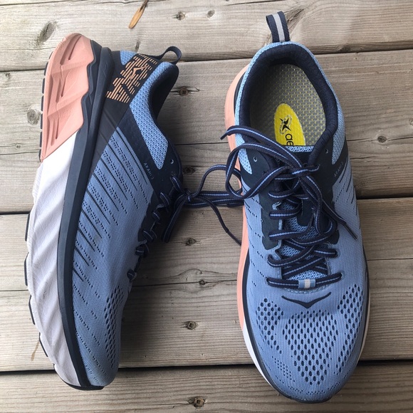 Hoka One One Shoes - Women's 8.5 Hoka One One Arahi 3 Runners Running Shoes Sneakers Blue Pink